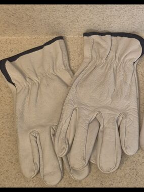 Men's Work Leather Gloves - Cream